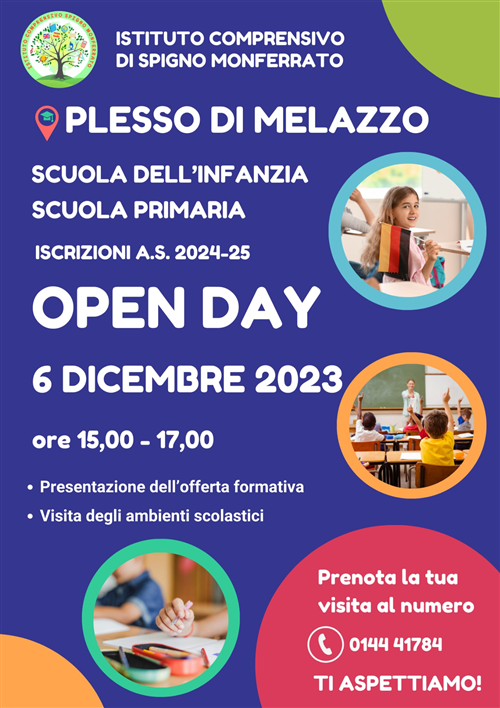 Open Day scuole Melazzo 6 Dicembre 2023